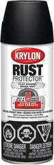Krylon Rust Protector K06903507 Rust Preventative Spray Paint, Flat, Black, 12 oz, Can