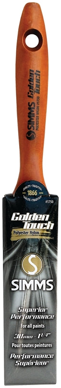 Golden Touch Superior Performance 1750-30 Wall Brush, 1-1/4 in W, 2-1/2 in L Bristle, Nylon/Polyester Bristle