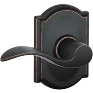 Schlage Accent Series F10VACC716CAM Passage Lever Lockset, Mechanical Lock, Aged Bronze, Lever Handle, Metal