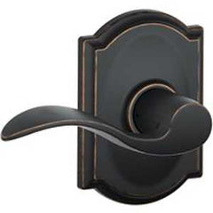 Schlage Accent Series F10VACC716CAM Passage Lever Lockset, Mechanical Lock, Aged Bronze, Lever Handle, Metal
