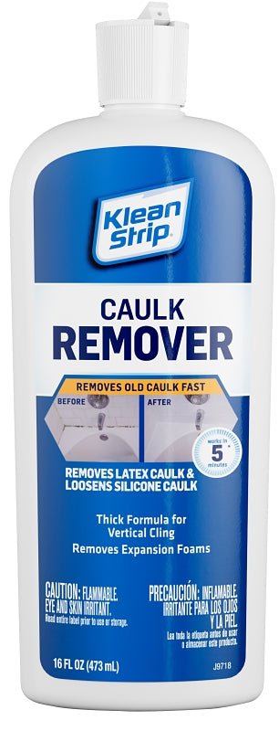 Klean Strip EKCR675 Caulk Remover, Liquid, Solvent-Like, White, 16 fl-oz