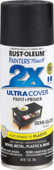 2X Ultra Cover 249061 Spray Paint, Semi-Gloss, Black, 12 oz, Can