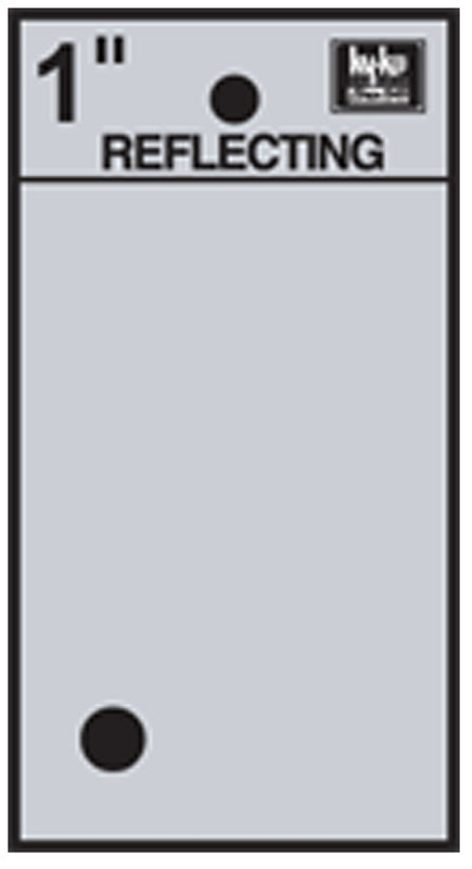 Hy-Ko RV-15 Reflective Sign, Character: ., 1 in H Character, Black Character, Silver Background, Vinyl