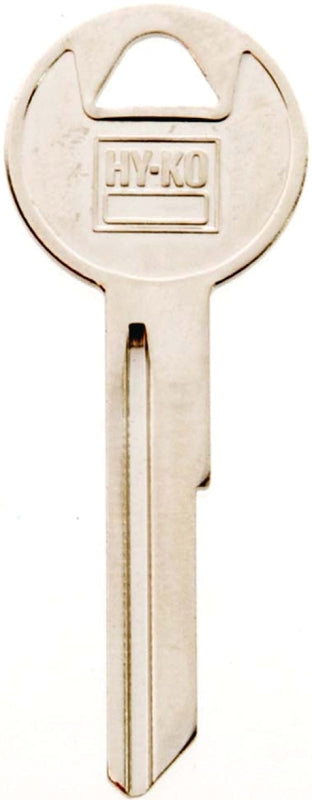 Hy-Ko 11010Y149 Key Blank, Brass, Nickel, For: Chrysler, Dodge, Eagle, Jeep, Plymouth Vehicles