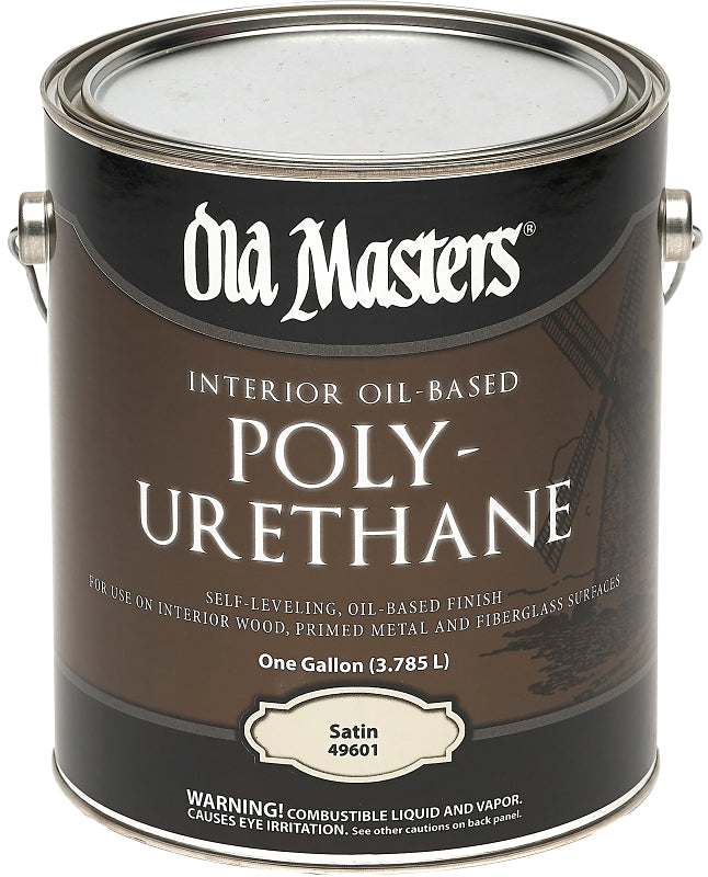 Old Masters 49601 Polyurethane, Satin, Liquid, Clear, 1 gal, Can