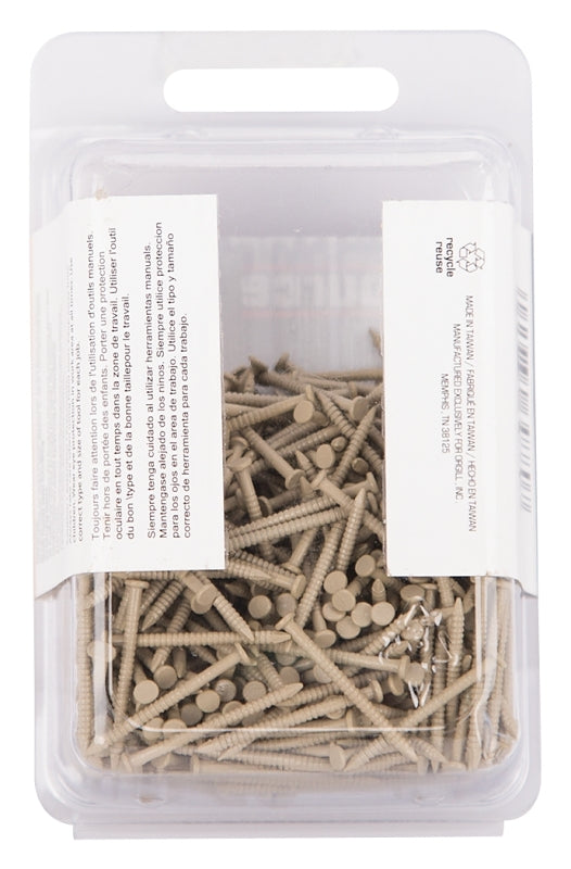 ProSource NTP-077-PS Panel Nail, 16D, 1 in L, Steel, Painted, Flat Head, Ring Shank, Tan, 171 lb
