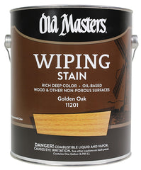Old Masters 11201 Wiping Stain, Golden Oak, Liquid, 1 gal, Can