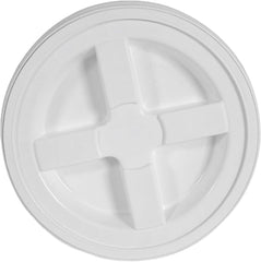 Gamma 4122E Lid, Heavy-Duty, Leak-Proof, HDPE Plastic, White, For: 3.5 to 7 gal Standard Plastic Buckets
