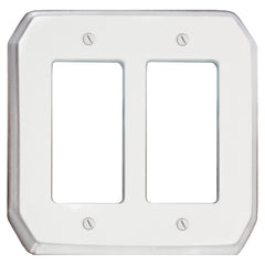 1037RR WHITE WALLPLATE 2 GANG