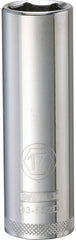 DeWALT DWMT93532OSP Drive Socket, 17 mm Socket, 1/2 in Drive, 6-Point, Vanadium Steel, Polished Chrome