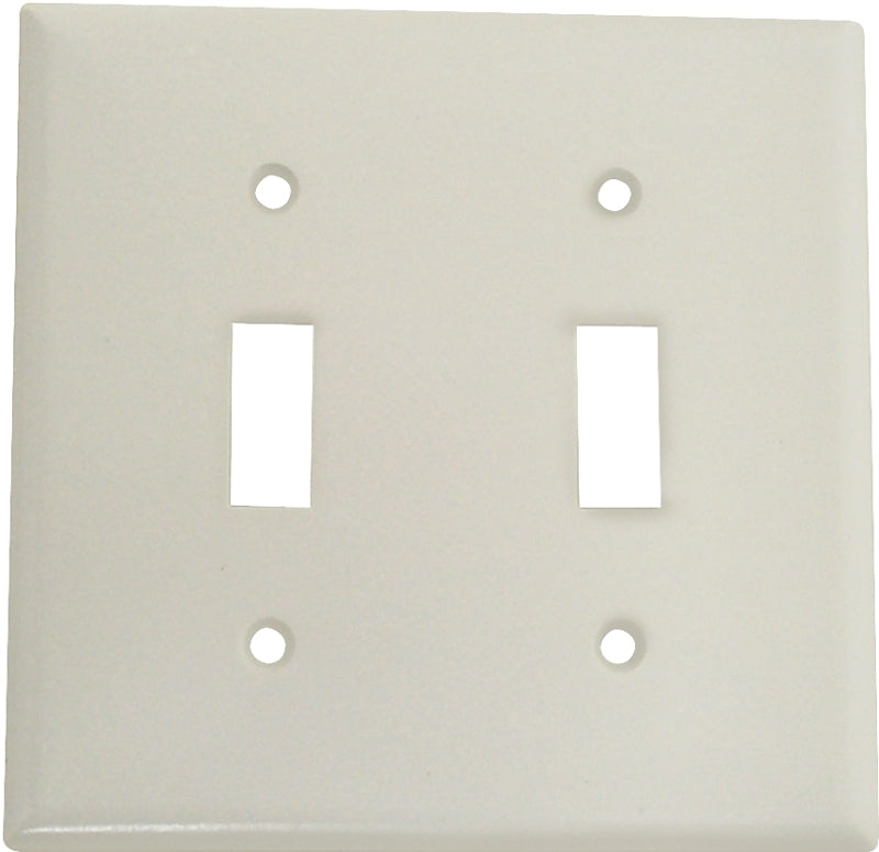 Eaton Wiring Devices 2139W-BOX Wallplate, 4-1/2 in L, 4-9/16 in W, 2 -Gang, Thermoset, White, High-Gloss