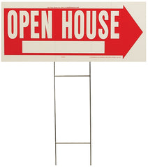 Hy-Ko RS-803 Lawn Sign, OPEN HOUSE, White Legend, 24 in L x 9-1/2 in W Dimensions