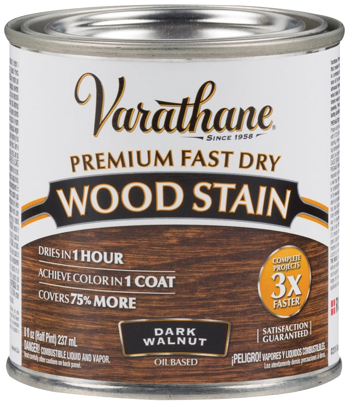 Varathane 262025 Stain, Dark Walnut, Liquid, 0.5 pt, Can