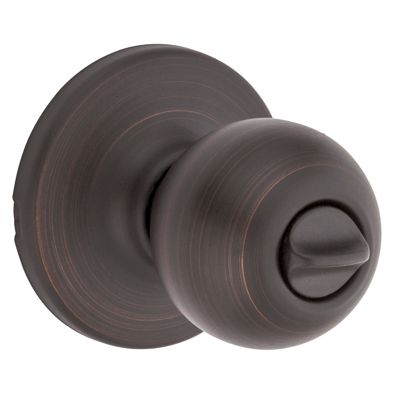 Kwikset 300P11PRCALRCSV1 Privacy Door Knob, Polo Design, Venetian Bronze, Brass, Universal Hand