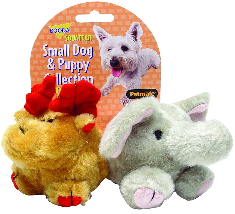 booda 0353595 Dog Toy, S, Elephant, Moose, Synthetic Fabric, Multi-Color