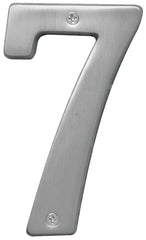 Hy-Ko Prestige Series BR-51SN/7 House Number, Character: 7, 5 in H Character, Nickel Character, Solid Brass