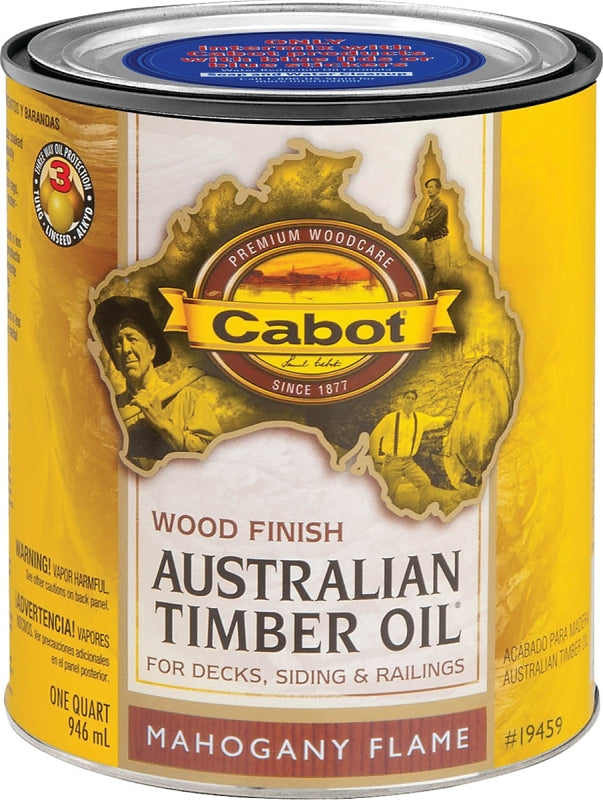 Cabot 142.0019459.005 Water Reducible Australian Timber Oil, 946 ml, Can, Liquid, Mahogany Flame, 250 - 350 sq-ft/gal