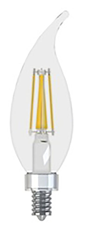 GE 24528 LED Bulb, Decorative, CAC Lamp, 40 W Equivalent, Candelabra Lamp Base, Dimmable, Daylight Light