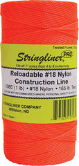Stringliner Pro Series 35706 Construction Line, #18 Dia, 1080 ft L, 165 lb Working Load, Nylon, Fluorescent Orange
