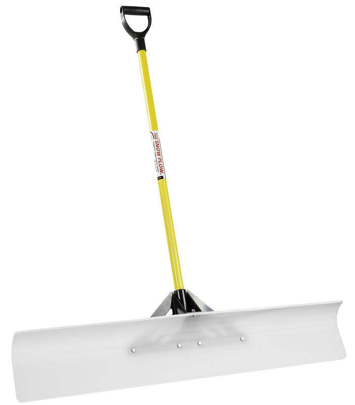 The Snowplow 50548 Snow Pusher, 48 in W Blade, UHMW Polyethylene Blade, Fiberglass Handle, D-Grip Handle