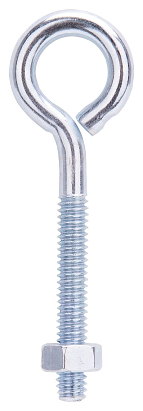 ProSource LR271 Eye Bolt, 1/4 in Thread, Machine Thread, 1-5/8 in L Thread, 31/32 in Dia Eye, 125 lb Working Load, Steel
