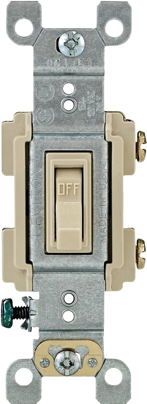 Leviton RS115-ICP Switch, 15 A, 120 V, Push-In Terminal, Thermoplastic Housing Material, Ivory