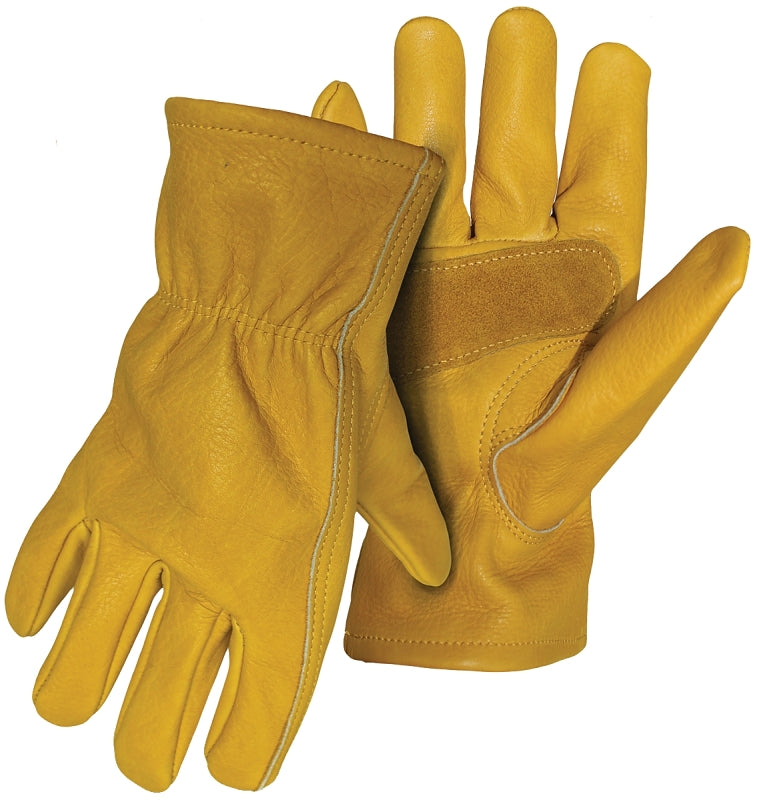 Boss 60392X Gloves with Palm Patch, 2XL, Keystone Thumb, Elastic Cuff, Cowhide Leather, Tan