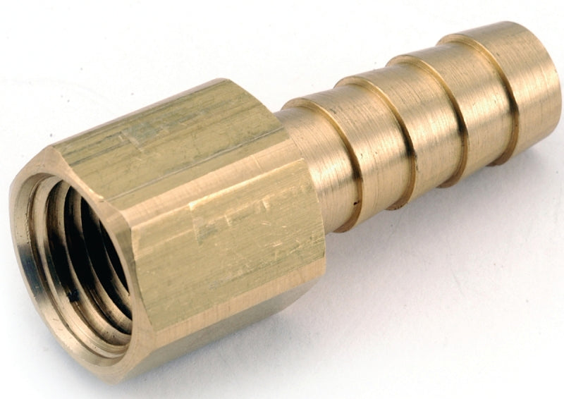 Anderson Metals 129F Series 757002-0406 Hose Adapter, 1/4 in, Barb, 3/8 in, FPT, Brass