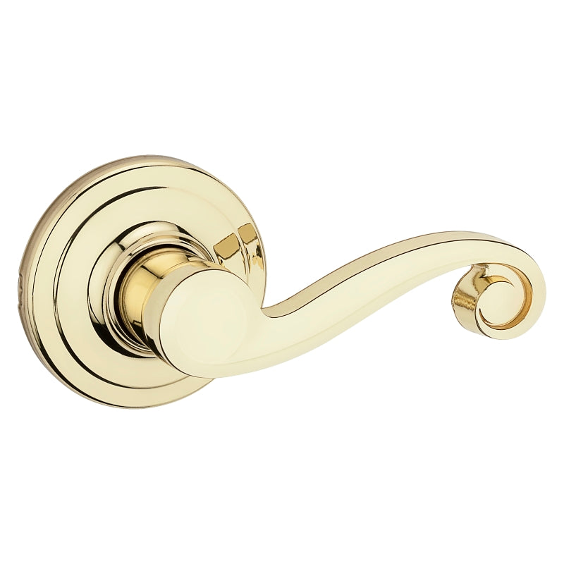 Kwikset Signature Series 788LL 3 RH CP Half Dummy Door Lever, Polished Brass, Zinc, Residential, Right Hand, 2 Grade