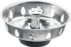 Plumb Pak PP820-25 Basket Strainer with Adjustable Post, 3.3 in Dia, Stainless Steel, For: Most Kitchen Sink Drains