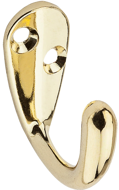National Hardware V162 N199-182 Cloth Hook, 35 lb, 1-Hook, Zinc, Brass
