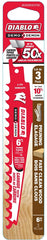 Diablo Demo Demon DS0603CP3C Reciprocating Saw Blade, 1 in W, 6 in L, 3 TPI, Carbide Cutting Edge
