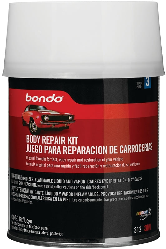 Bondo 312 Body Repair Kit Can, Liquid, Pungent Styrene, Slight Ester