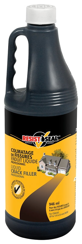 Resistoseal 50012 Crack Filler, Liquid, Black, Slight Petroleum, 0.25 gal Bottle