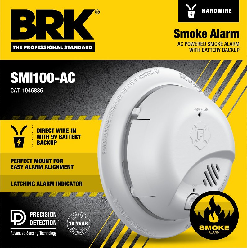 SMOKE ALARM AC/DC ION 10YEAR