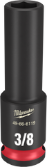 Milwaukee SHOCKWAVE Impact Duty Series 49-66-6119 Deep Impact Socket, 3/8 in Socket, 3/8 in Drive, Square Drive