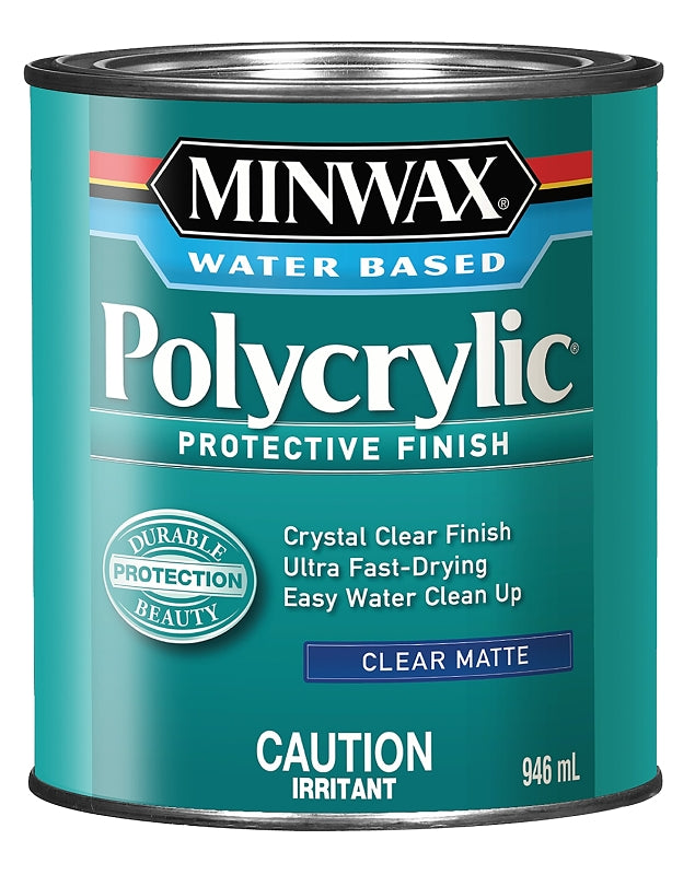 Minwax Polycrylic CM6222244 Protective Finish, Matte, Liquid, 1 qt
