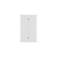 Leviton PJ13-W Blank Wallplate, 3-1/8 in L, 4-7/8 in W, 1/4 in Thick, 1 -Gang, Nylon, White, Box Mounting