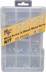 Midwest Fastener 14998 Screw Kit, Sheet Metal/Wood, 221-Piece