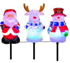 Hometown Holidays 92706 Snowman/Santa/Moose Stake Set
