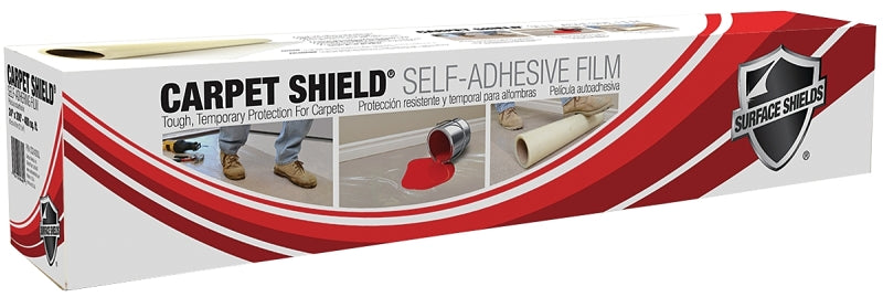 Surface Shields CS24100 Carpet Shield, 100 ft L, 24 in W, 2.5 mil Thick, Polyethylene, Clear