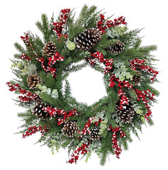 Puleo Asia Limited 312-4461-W24 Classic Snowy Wreath, 88 Tips, 24 in