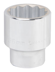 Vulcan MT-SM6036 Drive Socket, 36 mm Socket, 3/4 in Drive, 12-Point, Chrome Vanadium Steel, Chrome