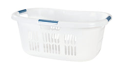 Rubbermaid Hip-Hugger FG299587WHTRB Large Basket, 2.1 bu Capacity, Plastic, White, 1-Compartment