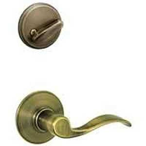 Schlage F59ACC609RH Trim Interior Accent, Grade 1 Grade, Mechanical Lock, Metal, Antique Brass, Lever Handle