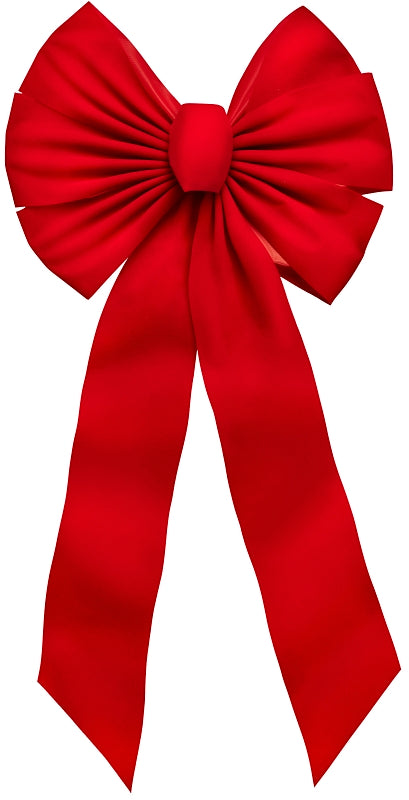 Holidaytrims 7355 Gift Bow, 14 x 28 in, Velvet, Red