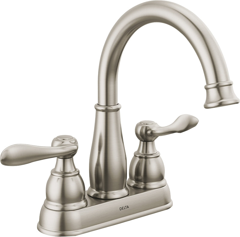 DELTA Windemere Series 25896LF-BN Bathroom Faucet, 1.2 gpm, 2-Faucet Handle, Brushed Nickel, Lever Handle