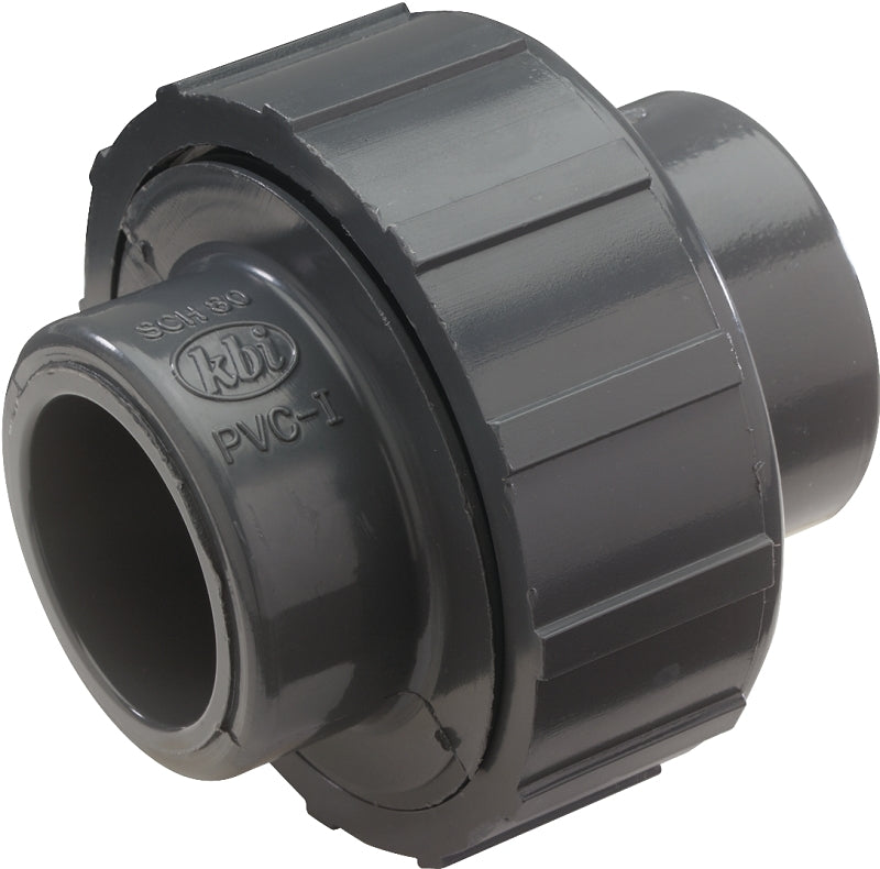 B & K 164-607 Pipe Union, 1-1/2 in, Slip Joint, Gray, SCH 80 Schedule, 150 psi Pressure