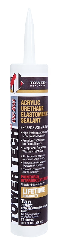 Tower Sealants Tower Tech2 TS-00194 Sealant, Tan, 60 min Curing, -40 to 180 deg F, 10.1 fl-oz Cartridge