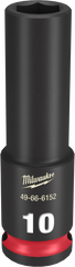 Milwaukee SHOCKWAVE Impact Duty Series 49-66-6152 Deep Impact Socket, 10 mm Socket, 3/8 in Drive, Square Drive, 6-Point